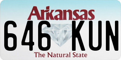 AR license plate 646KUN