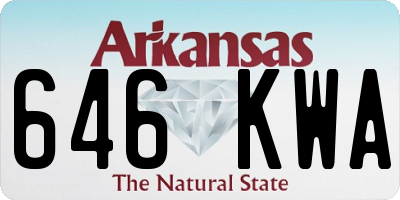 AR license plate 646KWA