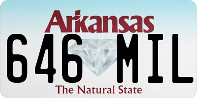 AR license plate 646MIL