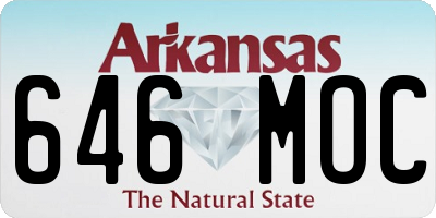 AR license plate 646MOC