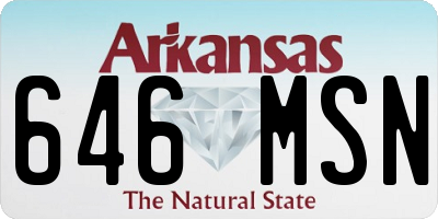AR license plate 646MSN