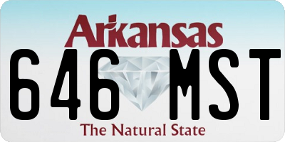 AR license plate 646MST