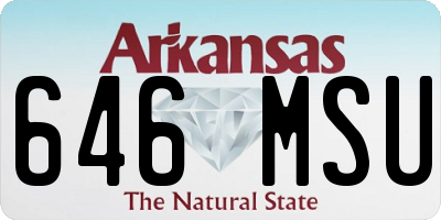 AR license plate 646MSU
