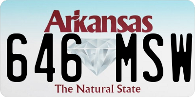 AR license plate 646MSW