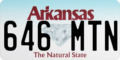 AR license plate 646MTN