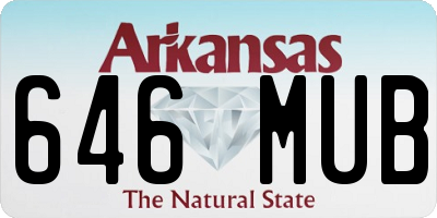 AR license plate 646MUB