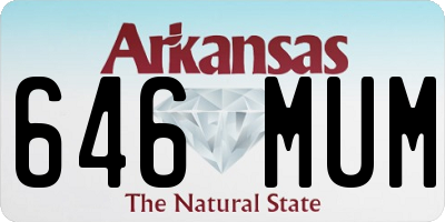 AR license plate 646MUM