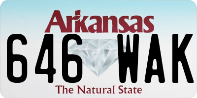 AR license plate 646WAK