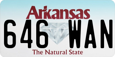 AR license plate 646WAN