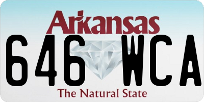 AR license plate 646WCA