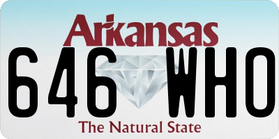 AR license plate 646WHO