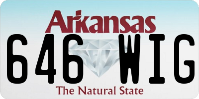 AR license plate 646WIG