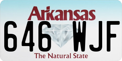 AR license plate 646WJF