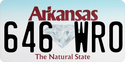 AR license plate 646WRO
