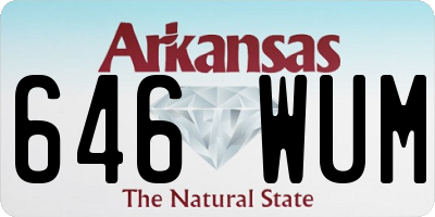 AR license plate 646WUM