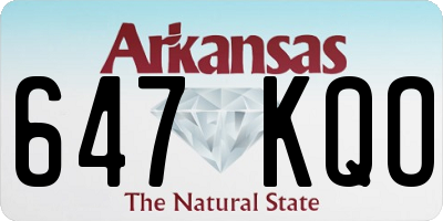 AR license plate 647KQO