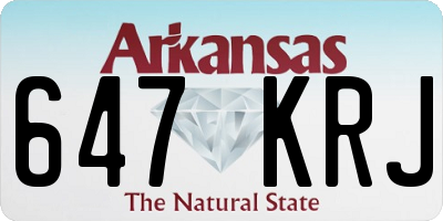 AR license plate 647KRJ