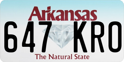 AR license plate 647KRO
