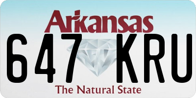AR license plate 647KRU