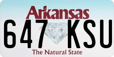 AR license plate 647KSU