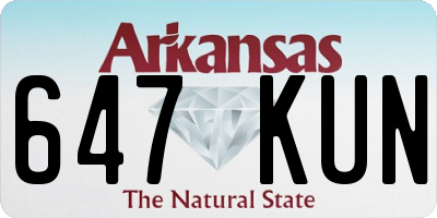AR license plate 647KUN