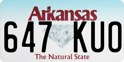 AR license plate 647KUO