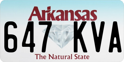 AR license plate 647KVA