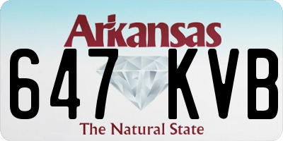 AR license plate 647KVB
