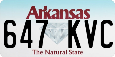AR license plate 647KVC
