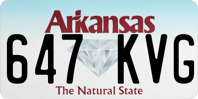 AR license plate 647KVG