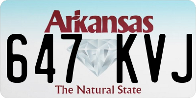 AR license plate 647KVJ
