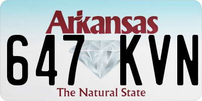 AR license plate 647KVN