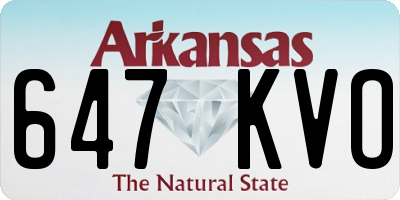 AR license plate 647KVO