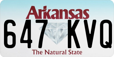 AR license plate 647KVQ