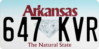 AR license plate 647KVR