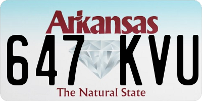 AR license plate 647KVU