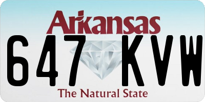 AR license plate 647KVW