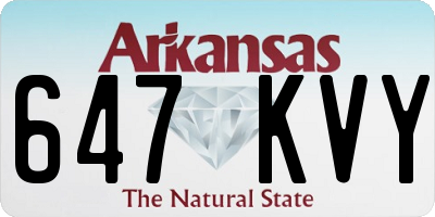 AR license plate 647KVY