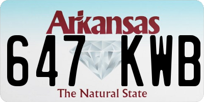 AR license plate 647KWB