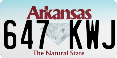 AR license plate 647KWJ