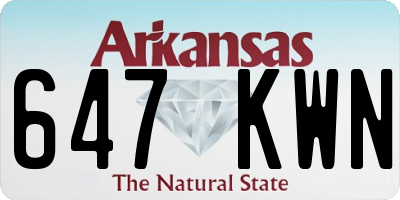 AR license plate 647KWN