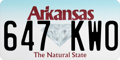 AR license plate 647KWO