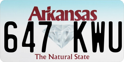 AR license plate 647KWU