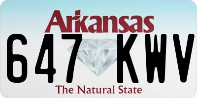AR license plate 647KWV