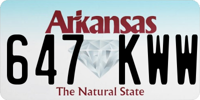 AR license plate 647KWW