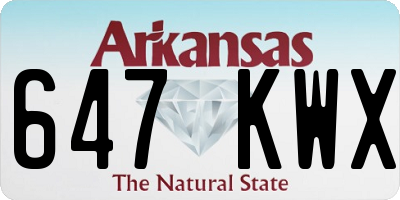 AR license plate 647KWX