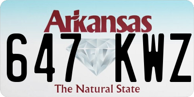 AR license plate 647KWZ