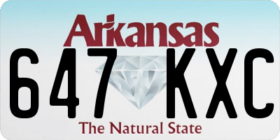 AR license plate 647KXC