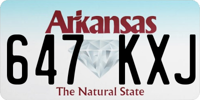 AR license plate 647KXJ