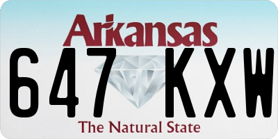 AR license plate 647KXW